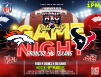 Red NFL Game Night 传单(美国信函) Template