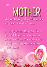Departed mum mother's day celebration flyer A6 template