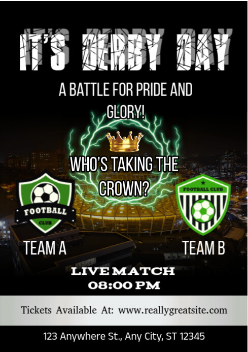 DERBY DAY FOOTBALL A3 template