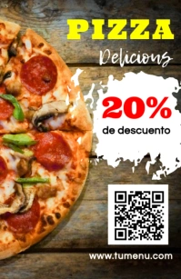 Descuento Pizza Half Page Wide template