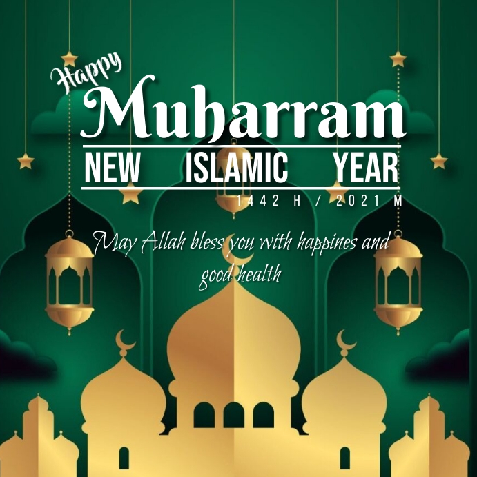 design happy new islamic year muharam Instagram Post template