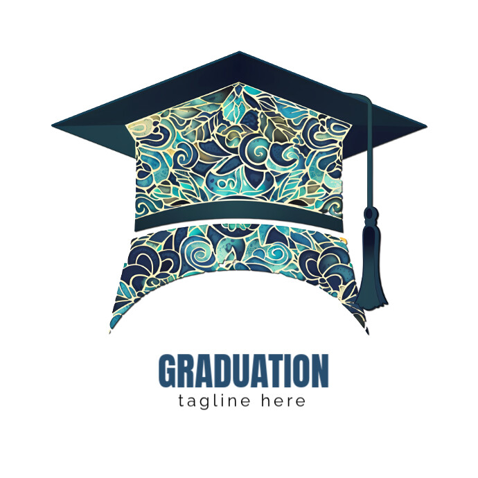 Designed graduation hat logo template