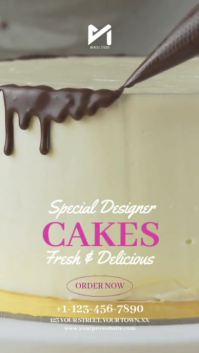 Grå Cake Advertisement Digital Display Template