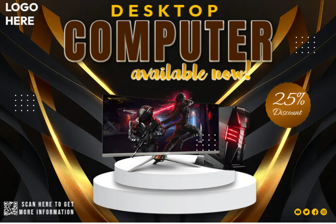 Computer Build Advertisement Desktop Computer Ads เทมเพลต | PosterMyWall