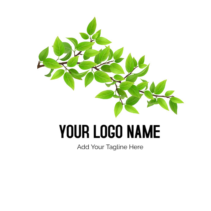 Desktop Tree, Green Leaves Logo Logotyp template