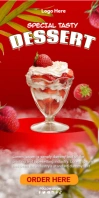 Dessert Menu Ads Roll Up Banner 3' × 6' template
