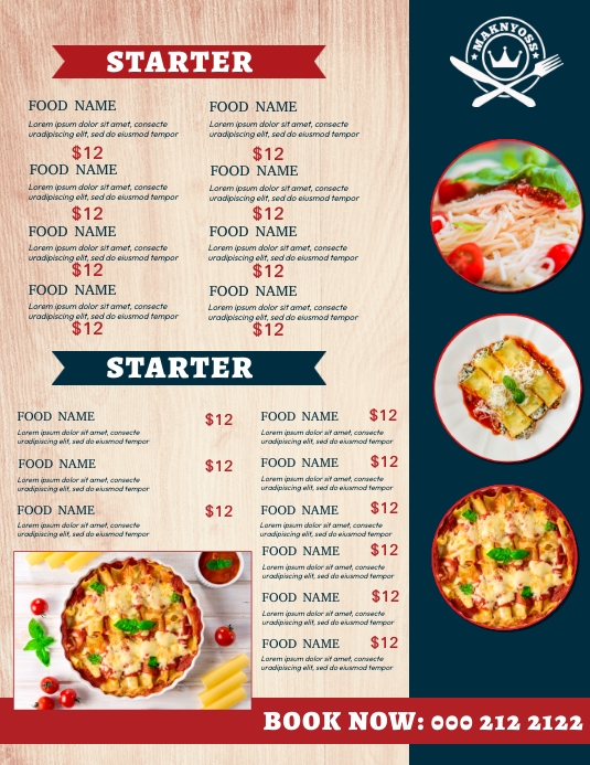 Dessert Menu Ads Flyer (US Letter) template