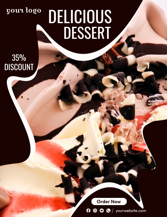 Dessert Menu Design ใบปลิว (US Letter) template