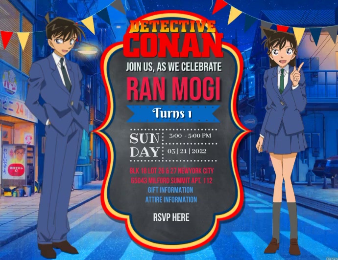 Detective Conan Flyer (US Letter) template