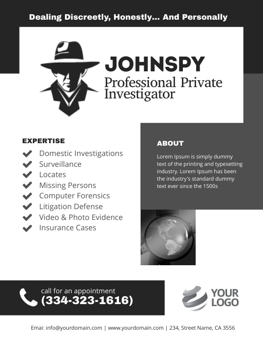 Detective Private investigator template | PosterMyWall