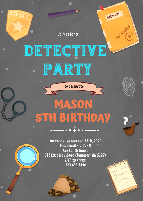 Modele Invitation D Anniversaire D Espion De Detective Postermywall Modele Invitation D Anniversaire D Espion De Detective Postermywall