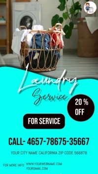 Detergent Laundry service Display digitale (9:16) template