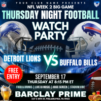 Negro Thursday Night Football Watch Party Instagram na Post Template