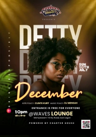 Detty December Party Poster A4 template