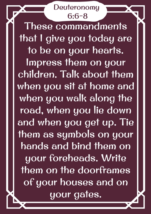 Deuteronomy 6:6-8 A3 template