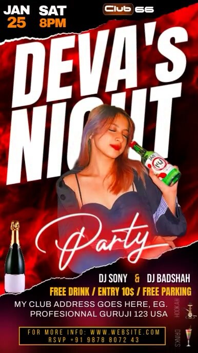 Devas Party Plantilla de devas night Party Social Media Ads | PosterMyWall