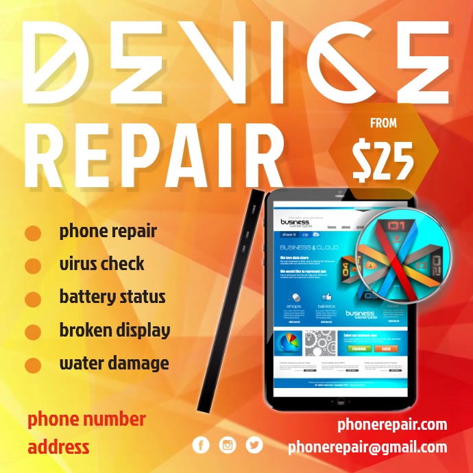 Device Repair Template | PosterMyWall