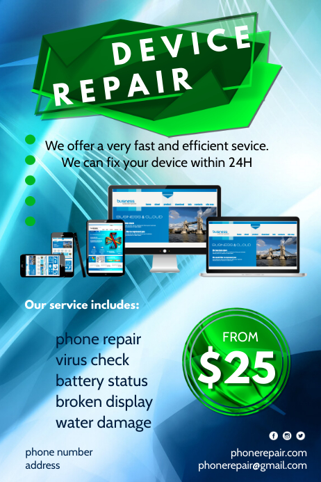 Device Repair Template | PosterMyWall