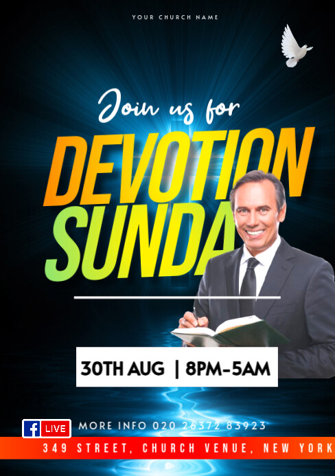 devotion service Template | PosterMyWall