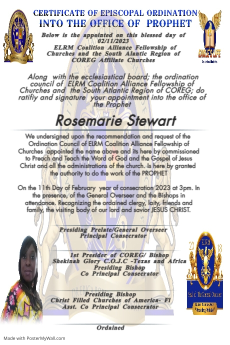 Prophetess Rosemarie Stewart | PosterMyWall