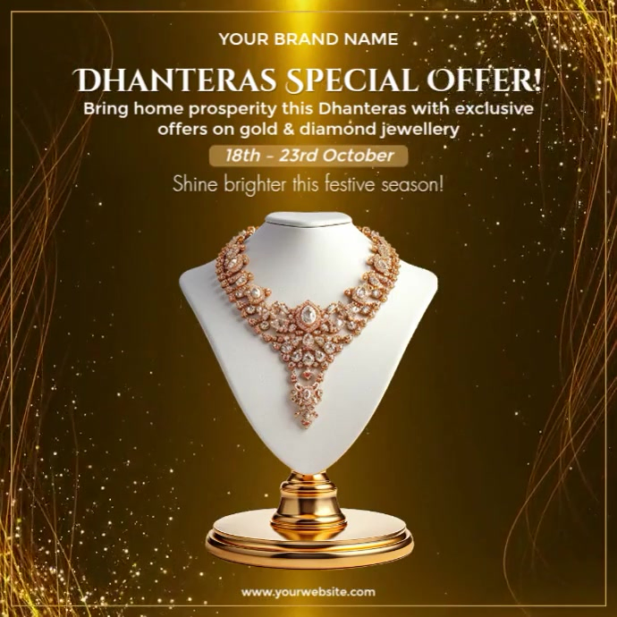 Dhanteras Special Gold and Diamond Jewellery Sale Ad Post Template ...