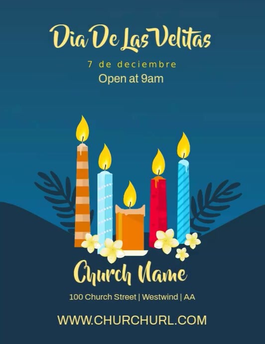Dia De Las Velitas Folder (US Letter) template