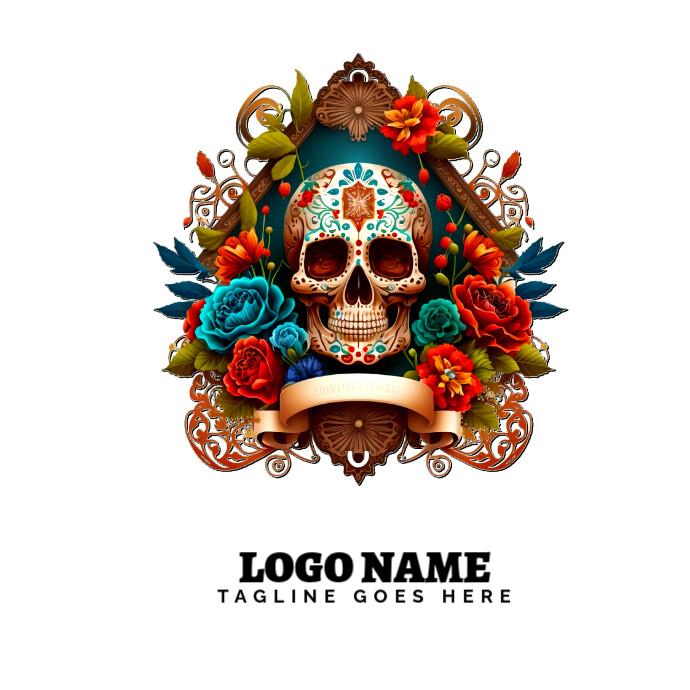 Dia De Los Muerto Abstract Logo template