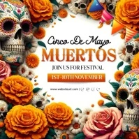 Dia de los muertos, festival,event Instagram-opslag template