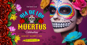 Pink Dia de los Muertos Celebration delt Facebook-billede Template
