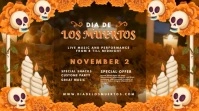Dia de los Muertos Bar Party Invitation Tampilan Digital (16:9) template