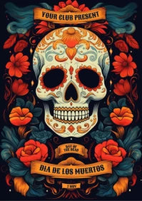 dia de los muertos A4 template