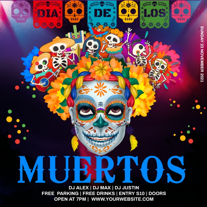 Dia de los muertos Message Instagram template