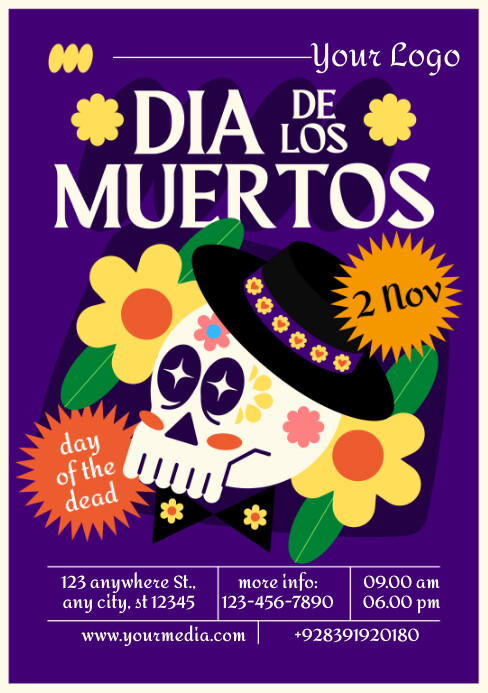 dia de los muertos A5 template