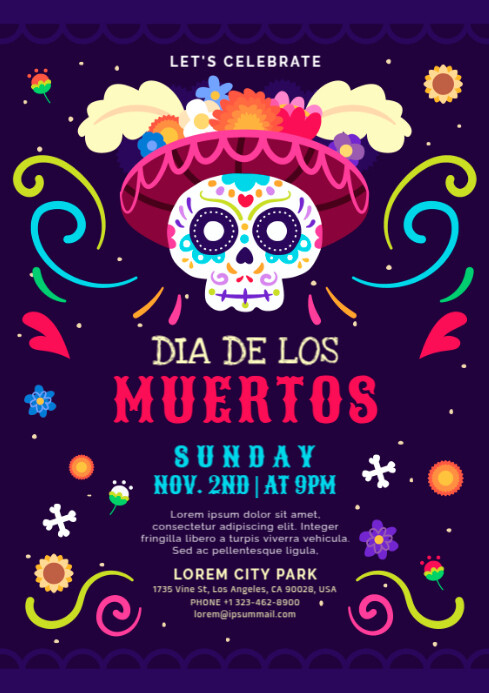 dia de los muertos A4 template