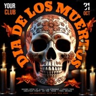 Hitam Dia de los Muertos Party Instagram Plasing Template