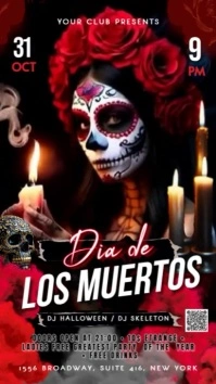 Dia De Los Muertos Affichage numérique (9:16) template