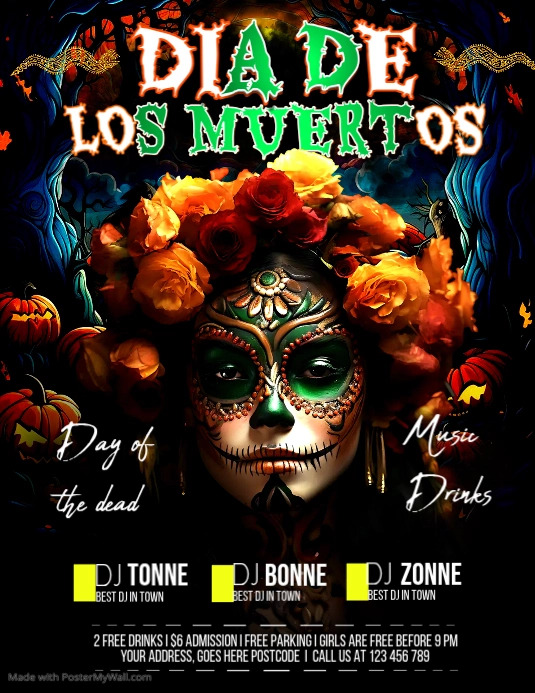 DIA DE LOS MUERTOS Template PosterMyWall