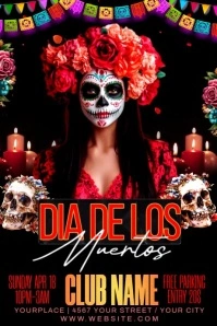 dia de los muertos โปสเตอร์ template