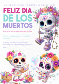 Dia de los muertos A4 template