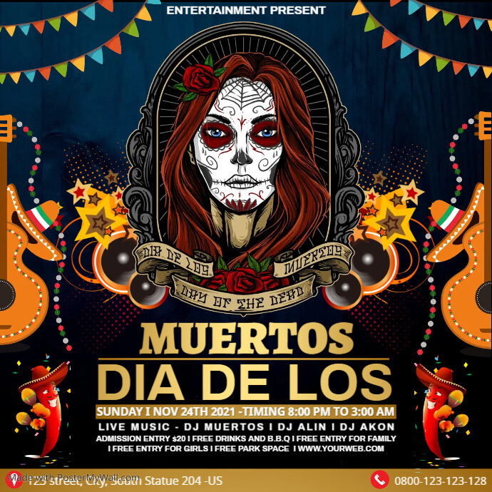 DIA DE LOS MUERTOS Template PosterMyWall