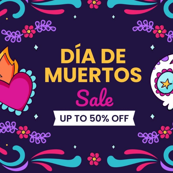 Dia de los muertos Instagram-bericht template