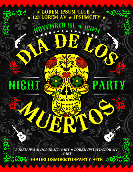 DIA DE LOS MUERTOS FLYER Template PosterMyWall DIA DE LOS MUERTOS FLYER Template PosterMyWall