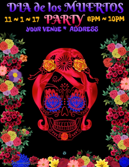 dia de los muertos poster templates postermywall dia de los muertos flyer