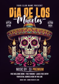 Dia De Los Muertos Flyer Template A5