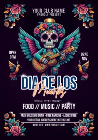 Dia De Los Muertos Flyer Template A5