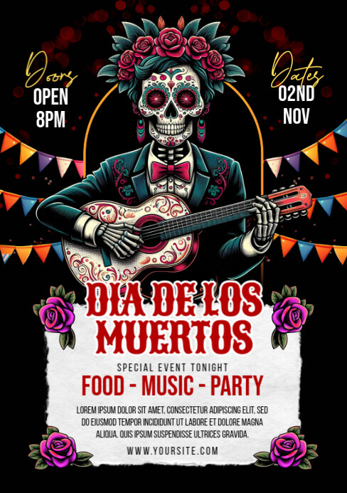 Dia De Los Muertos Flyer Template | PosterMyWall