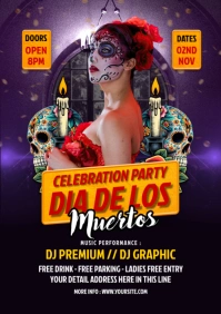 Dia De Los Muertos Flyer Template A5