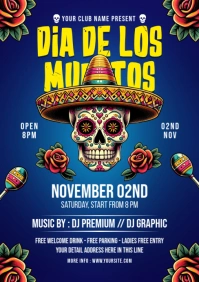 Dia De Los Muertos Flyer Template A5