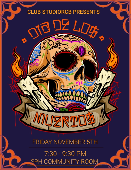 Dia de los muertos Flyer Template PosterMyWall Dia de los muertos Flyer Template PosterMyWall
