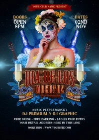 Dia De Los Muertos Flyer Template A5